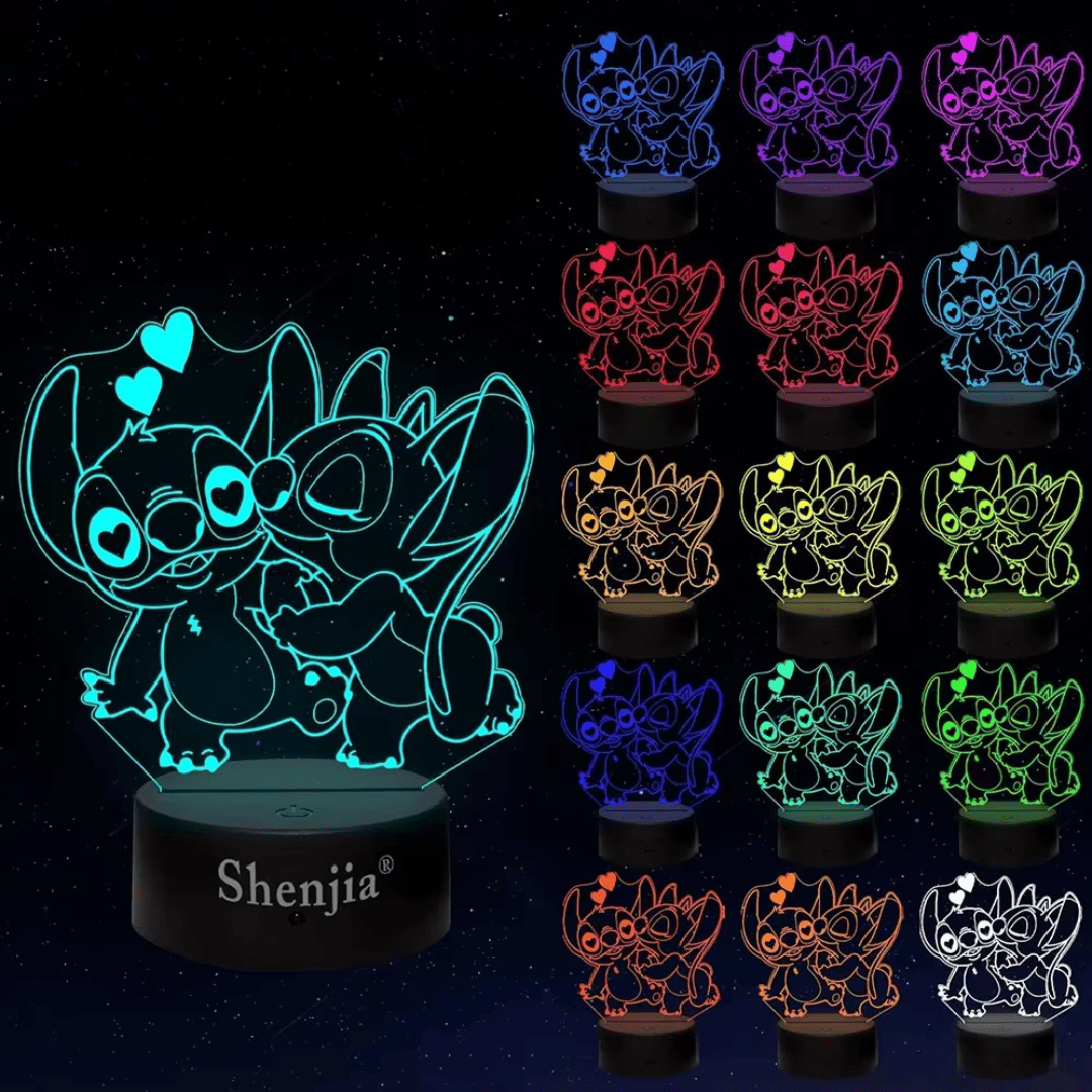 Luminária 3D em LED do Stitch
