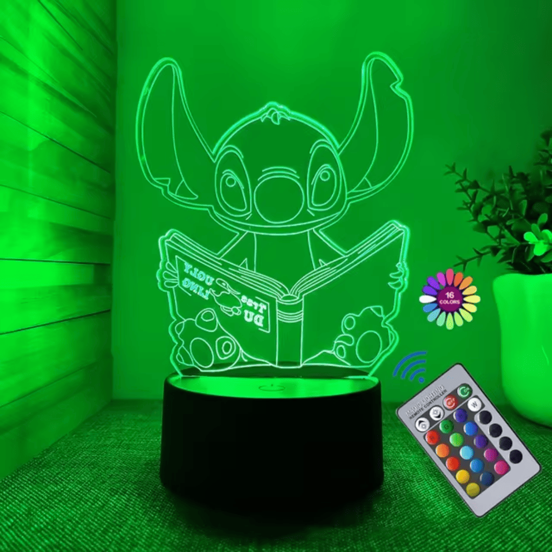 Luminária 3D em LED do Stitch