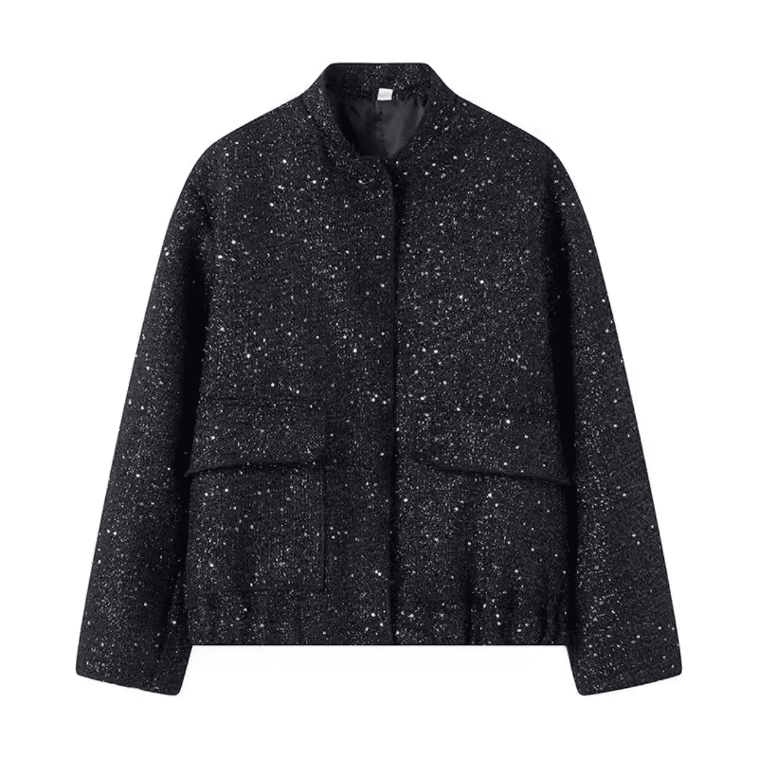 Jaqueta Feminina Bomber de Lantejoulas Genevieve
