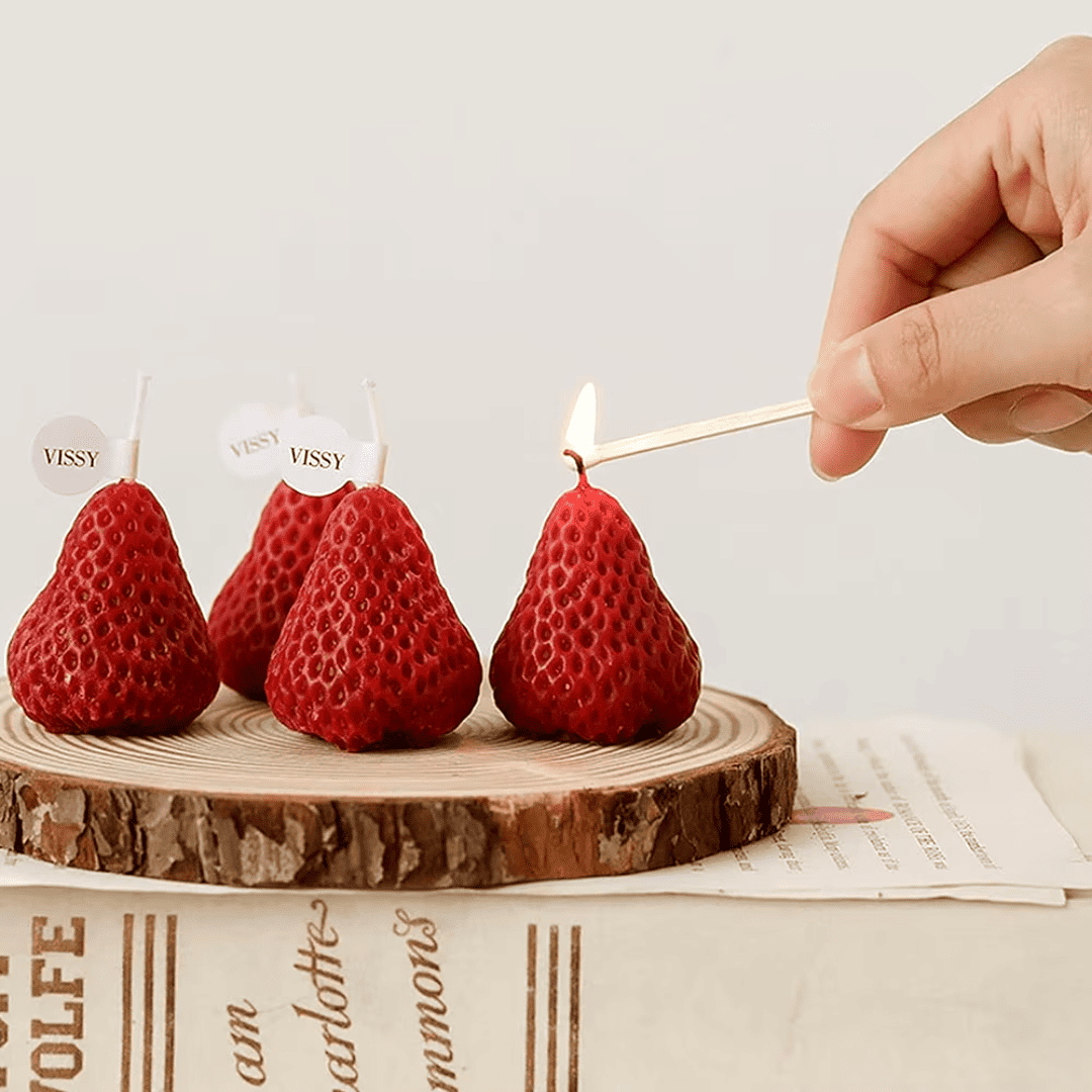 4 Velas de Morango Perfumadas