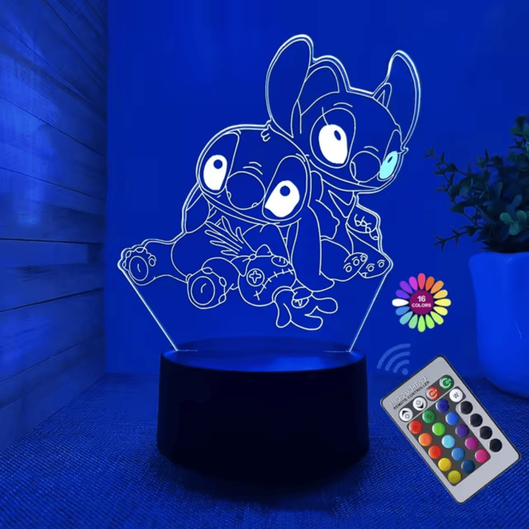 Luminária 3D em LED do Stitch