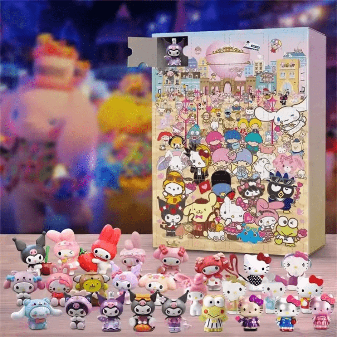 Calendário Contagem Regressiva + Brinquedos Surpresa Personagens Hello Kitty