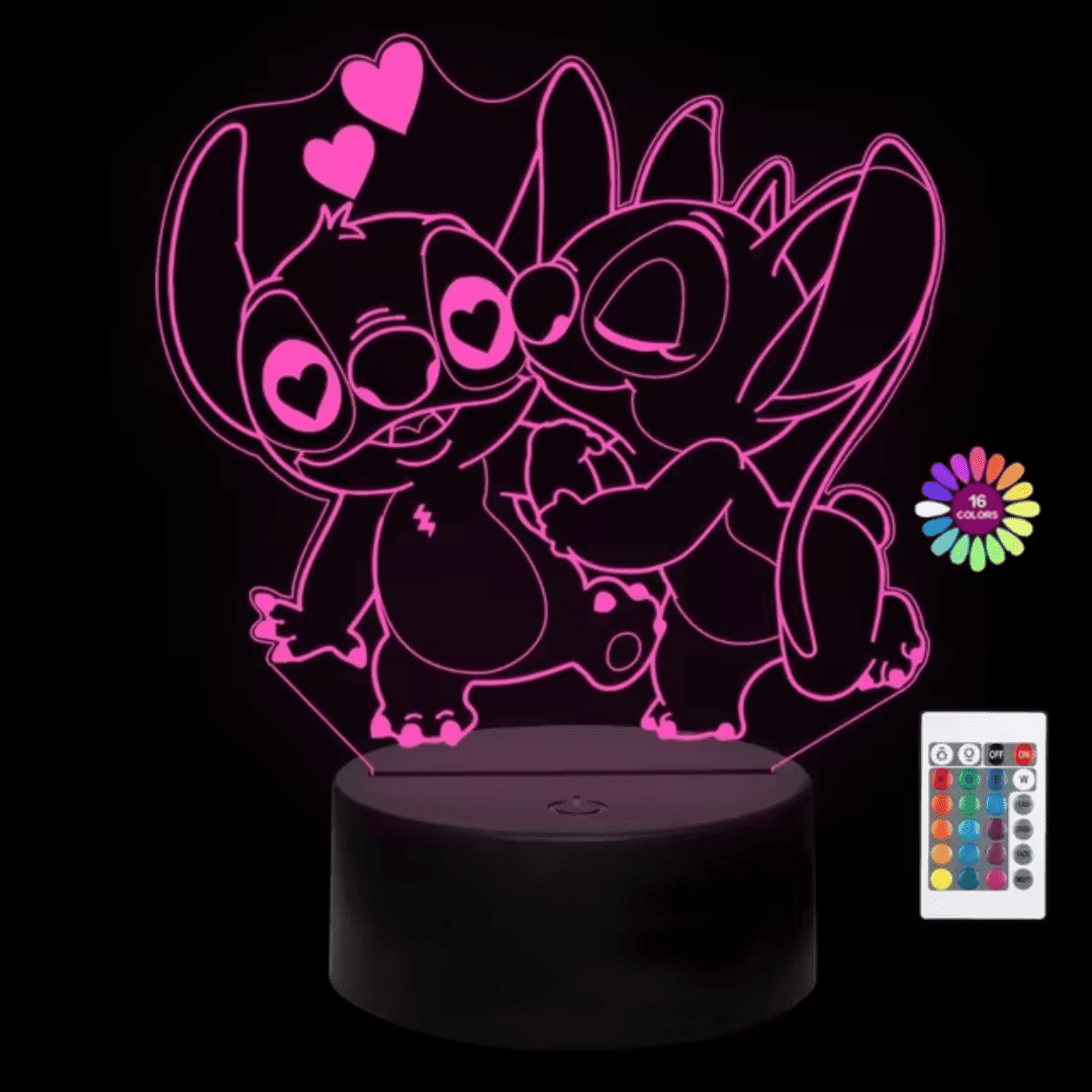Luminária 3D em LED do Stitch