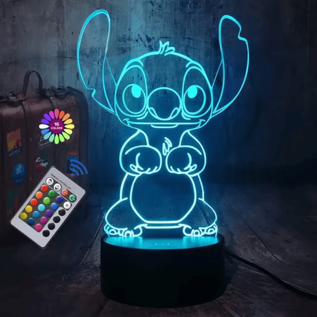Luminária 3D em LED do Stitch