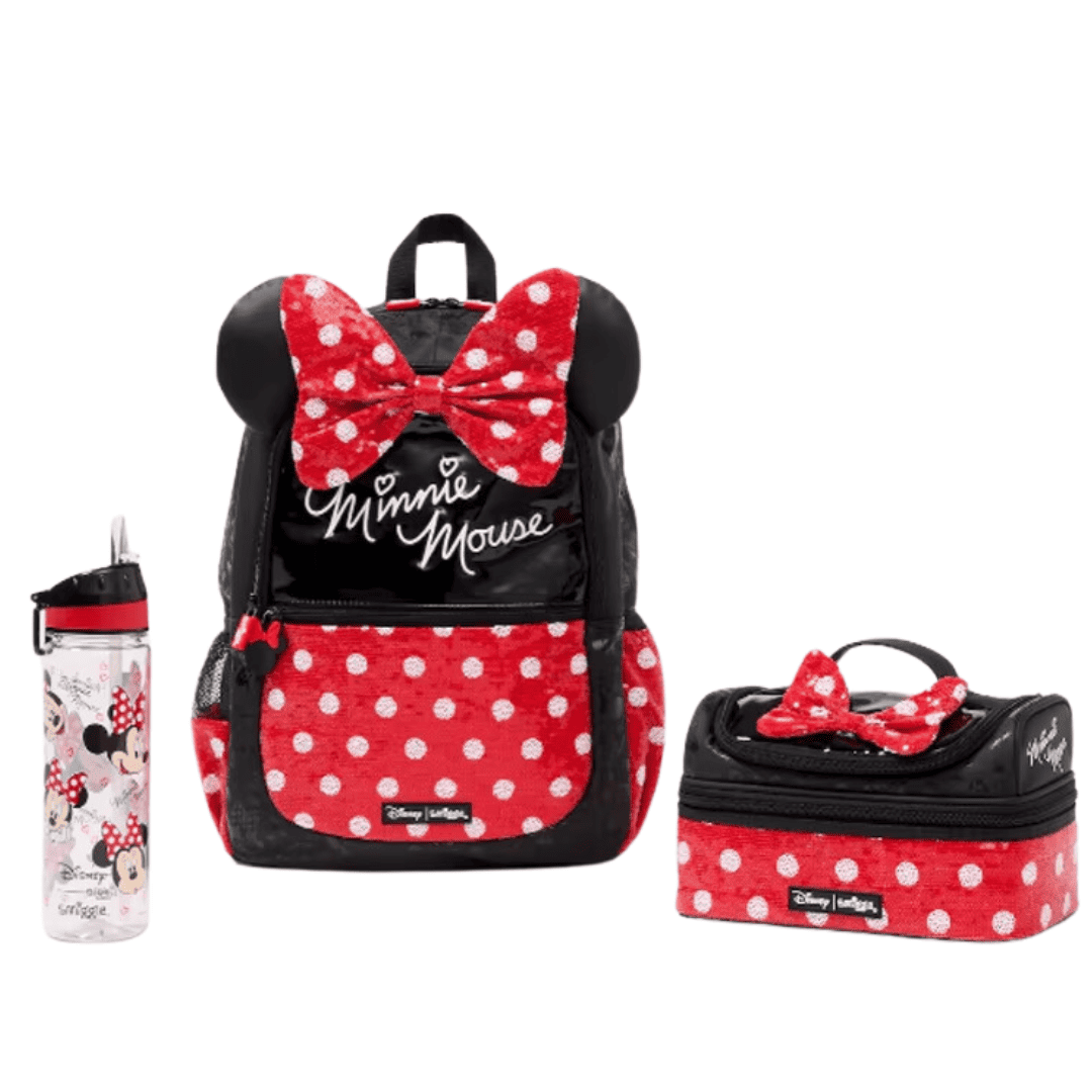 Kit Mochila Escolar Minnie Mouse