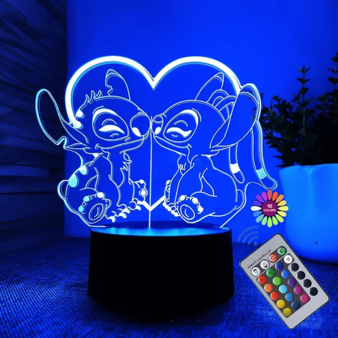 Luminária 3D em LED do Stitch
