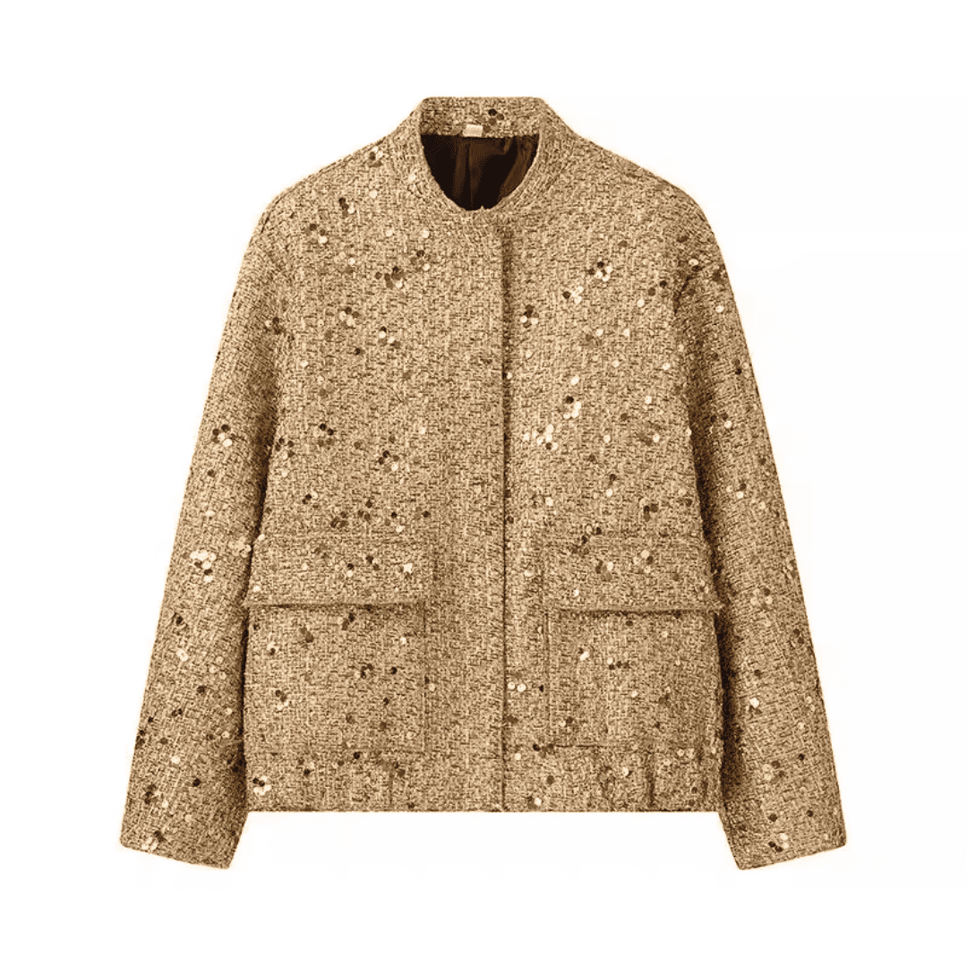 Jaqueta Feminina Bomber de Lantejoulas Genevieve