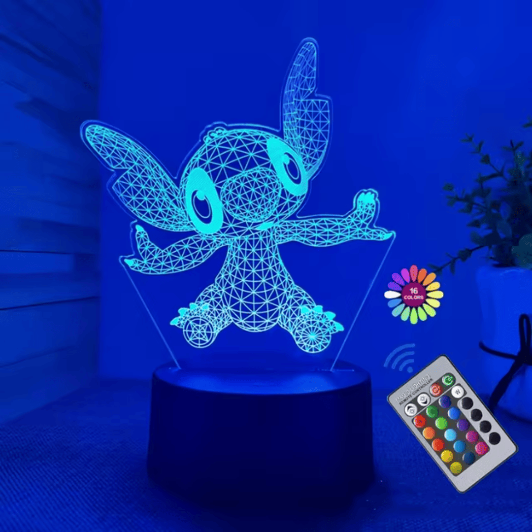 Luminária 3D em LED do Stitch