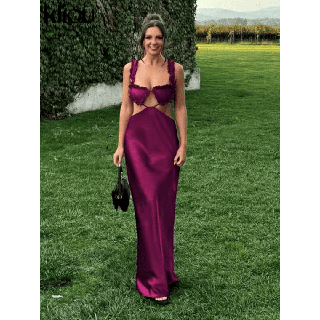 Vestido Feminino Longo Sedoso Forglows