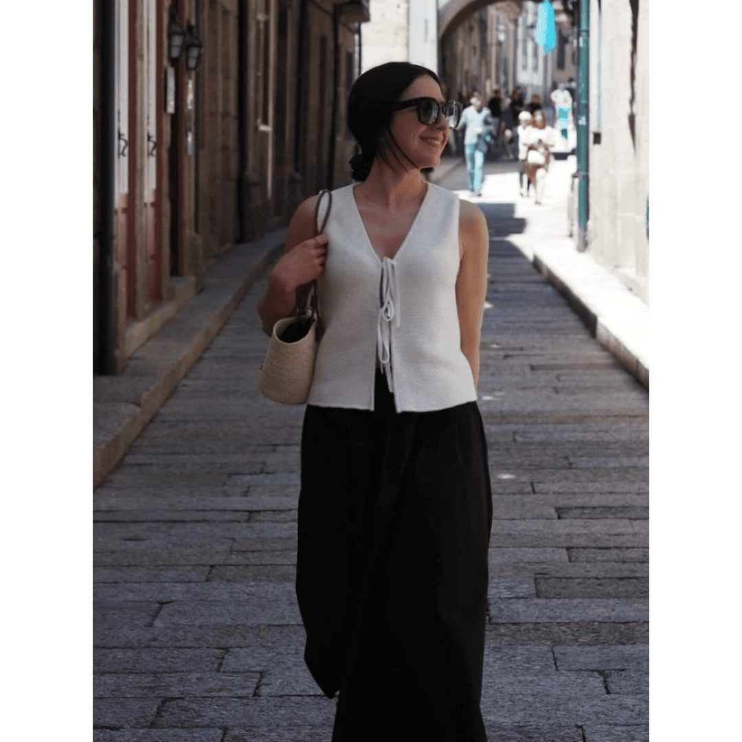 Colete Feminino de Fio com Amarração Aligne Forglows