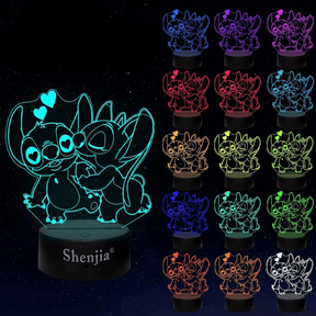 Luminária 3D em LED do Stitch