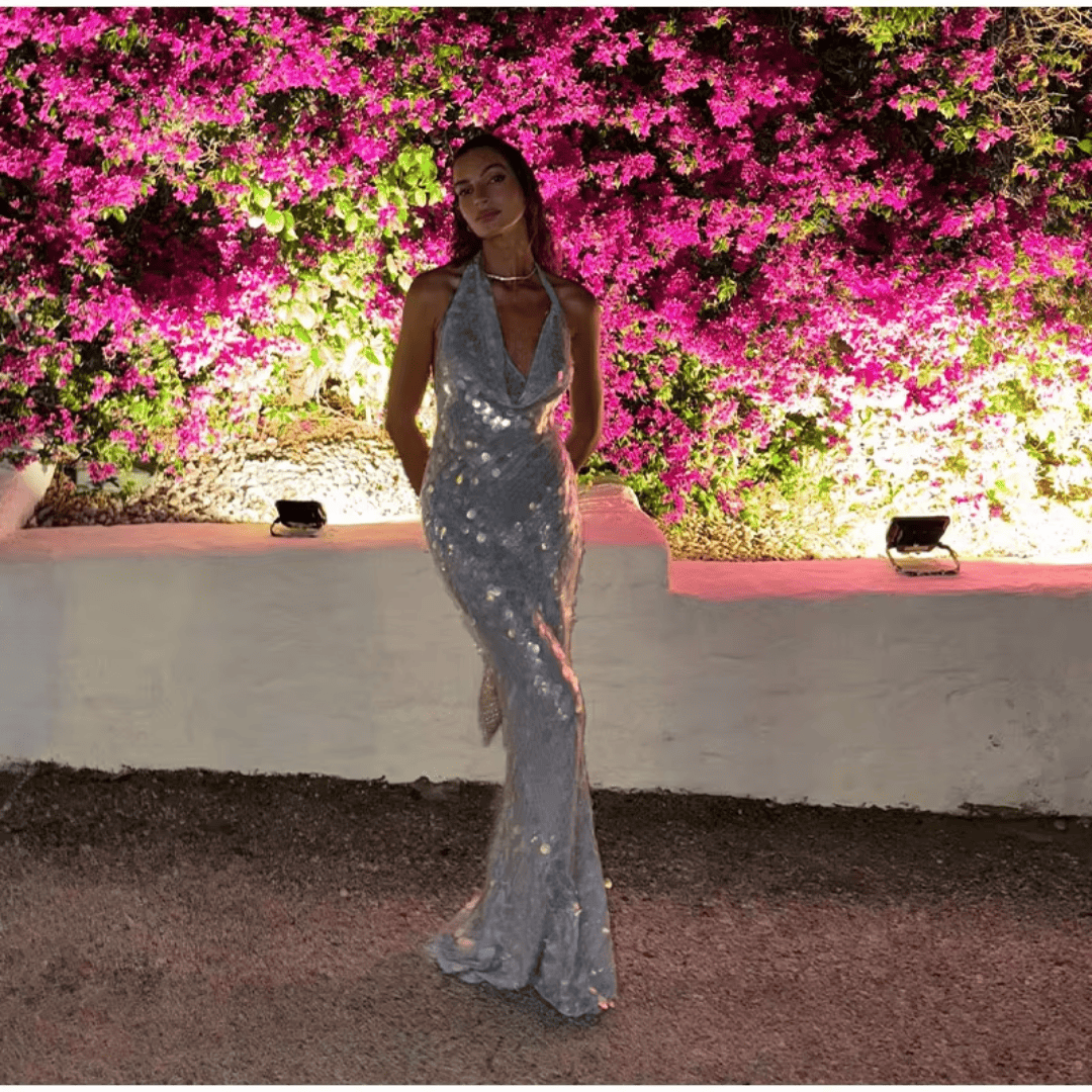 Vestido Feminino Longo com Lantejoulas Forglows