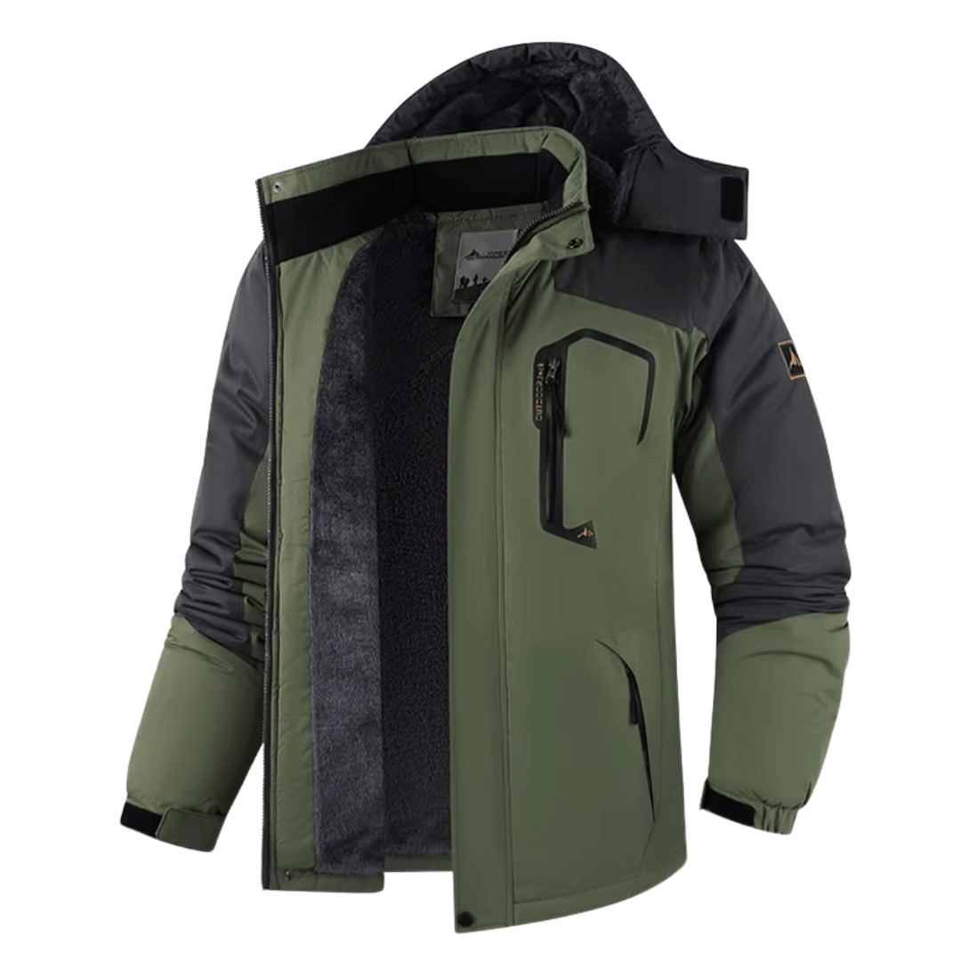 Jaqueta Masculina Forrada com Capuz para Neve Forglows