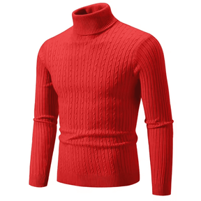 Suéter Masculino Gola Alta Trançado