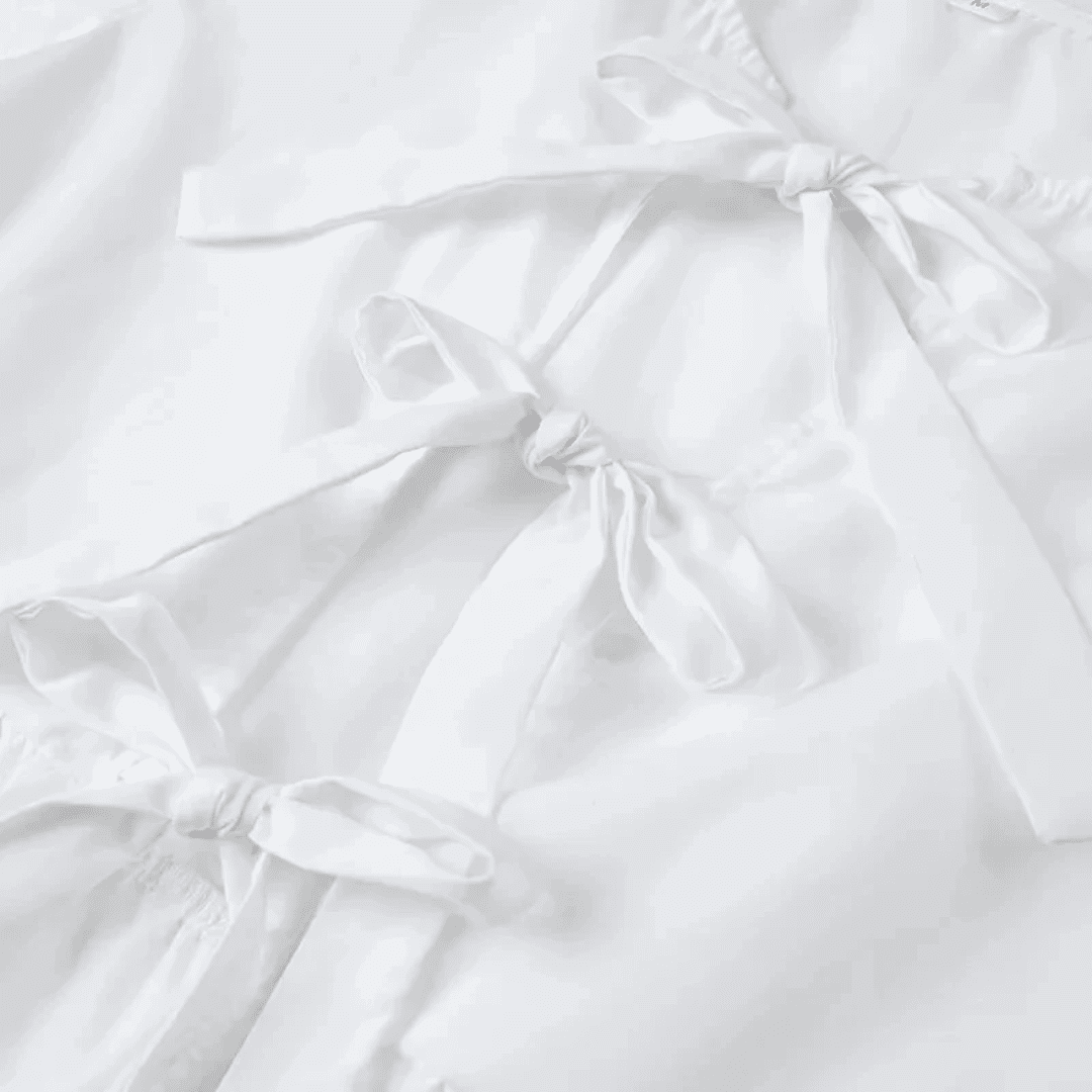 Blusa Feminina Bata com Amarração Manga Comprida Luna Forglows