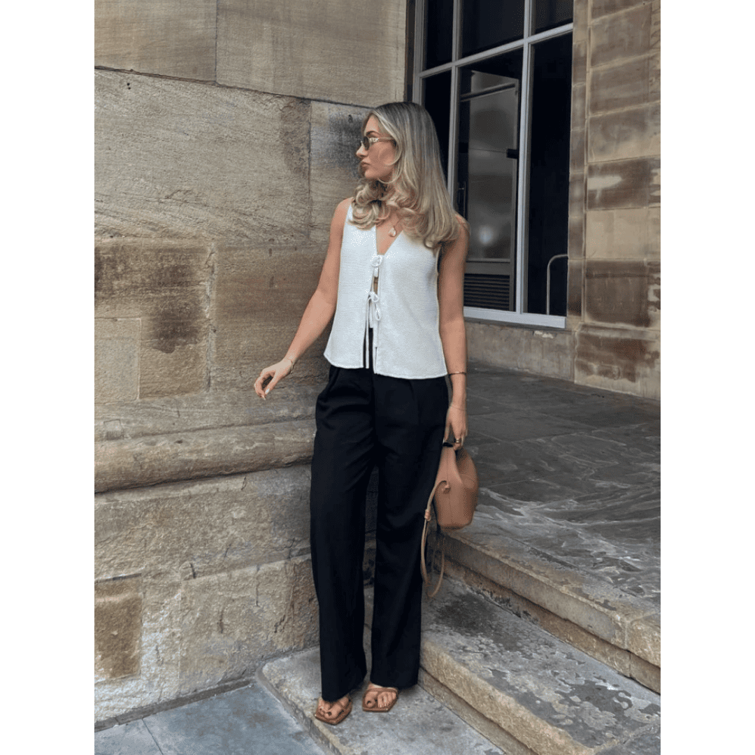 Colete Feminino de Fio com Amarração Aligne Forglows