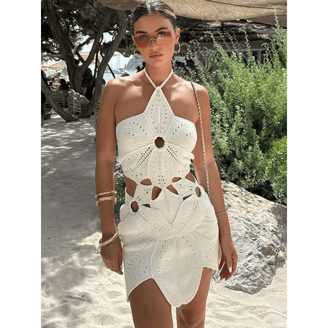 Vestido Feminino de Crochê Flor Forglows