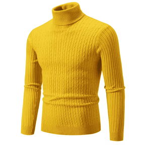 Suéter Masculino Gola Alta Trançado