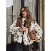 Casaco Feminino de Pele Sintética Leopard Forglows
