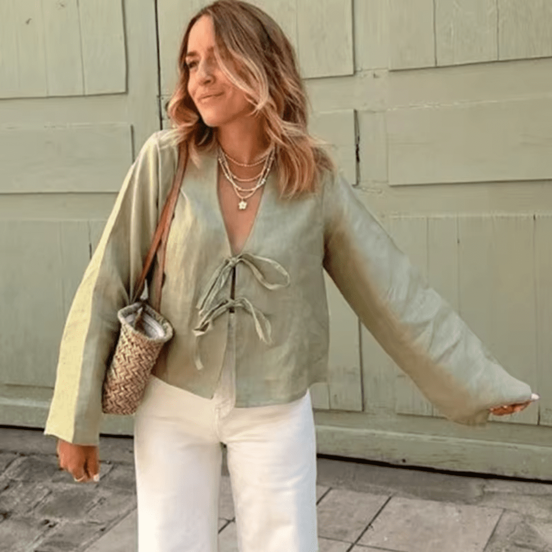 Bata Feminina com Amarração de Linho Forglows