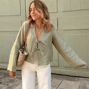 Bata Feminina com Amarração de Linho Forglows