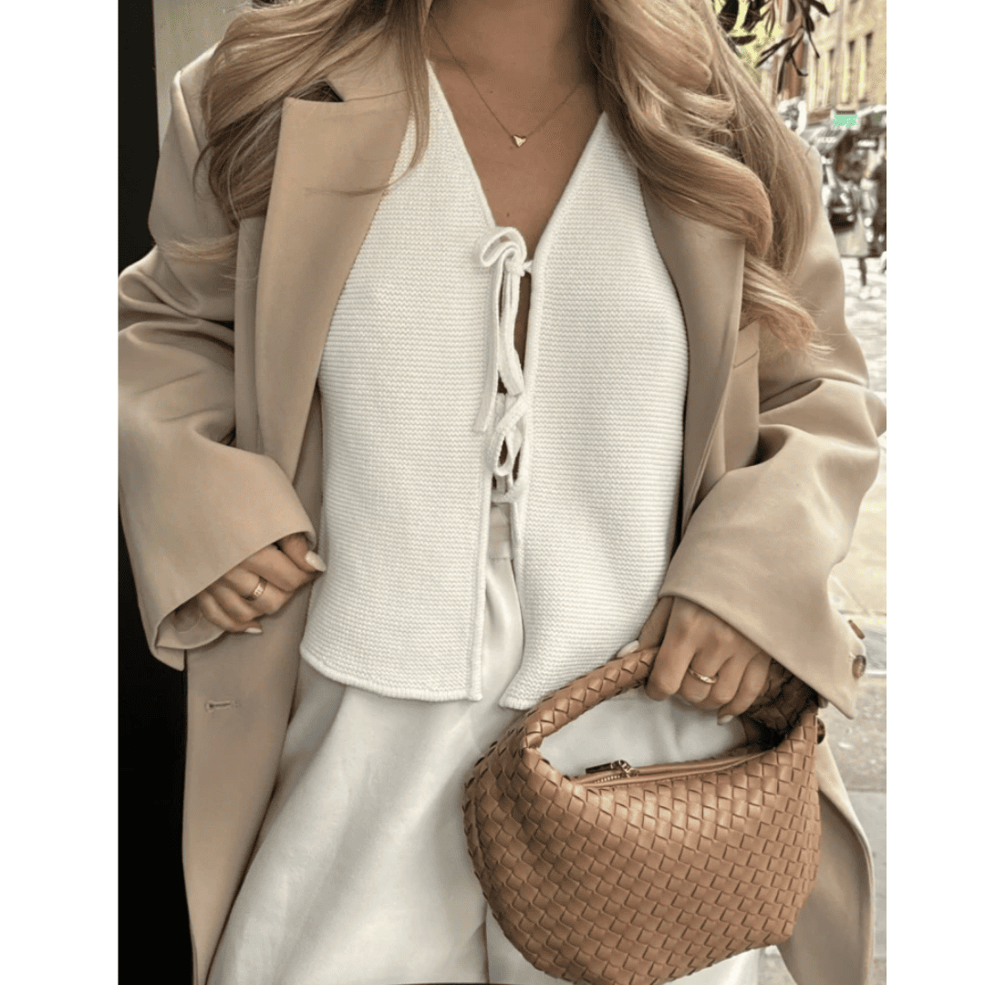 Colete Feminino de Fio com Amarração Aligne Forglows