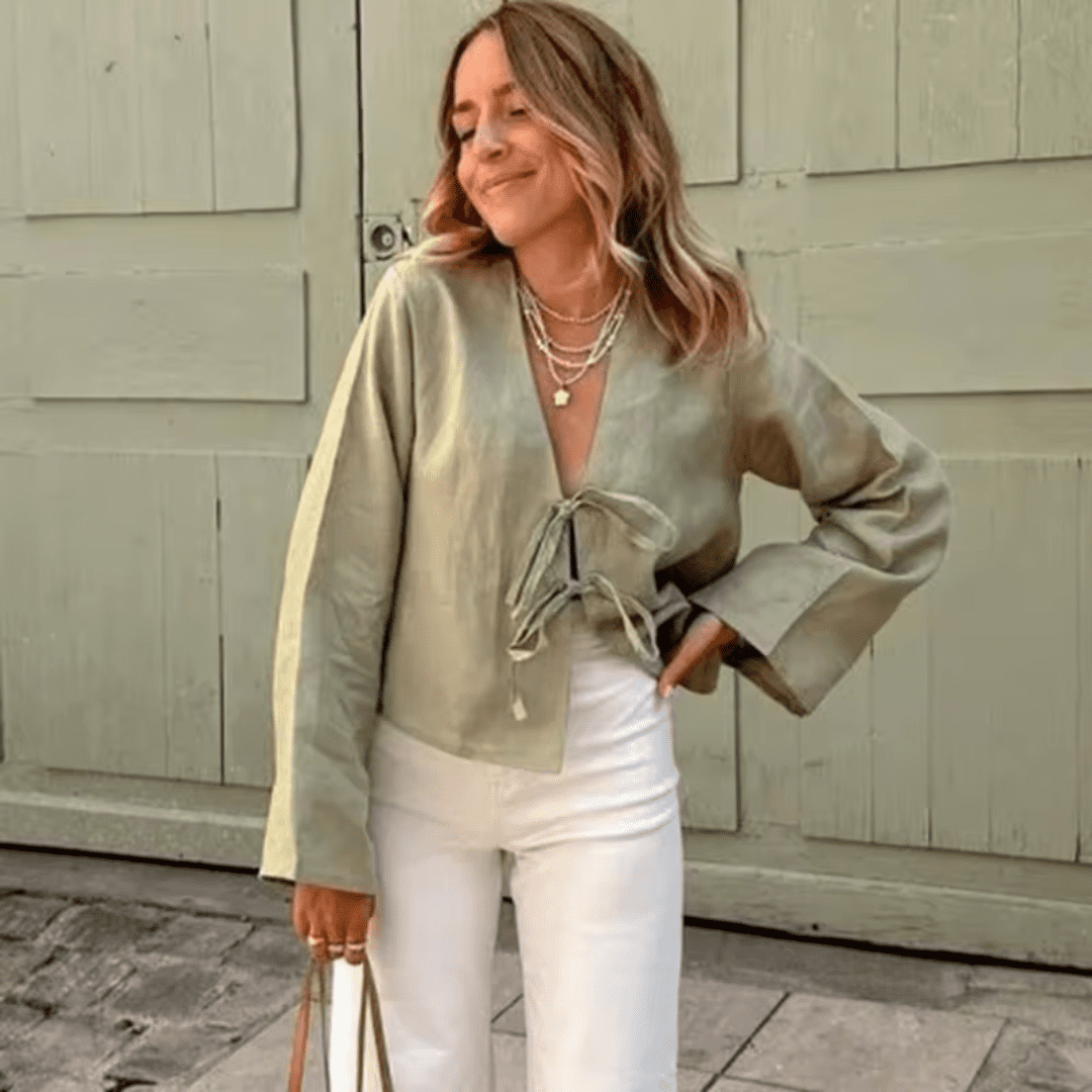 Bata Feminina com Amarração de Linho Forglows