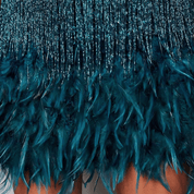 Vestido Feminino com Franja e Penas Eva Forglows