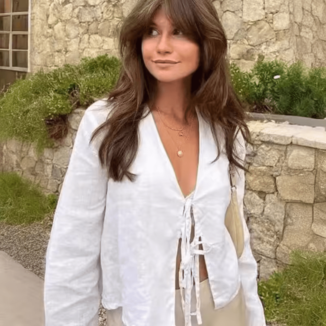 Bata Feminina com Amarração de Linho Forglows