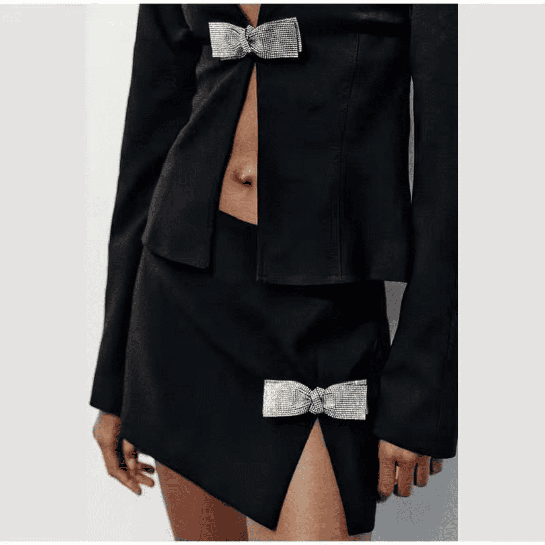 Blazer Feminino com Laço em Strass Cecília Forglows