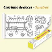 Rolo de 3 Metros de Papel para Colorir Infantil Forglows