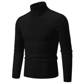 Suéter Masculino Gola Alta Trançado