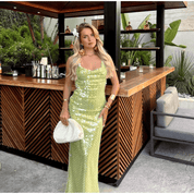Vestido Feminino Longo com Lantejoulas Forglows
