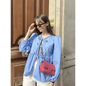 Blusa Feminina Bata com Amarração Manga Comprida Luna Forglows