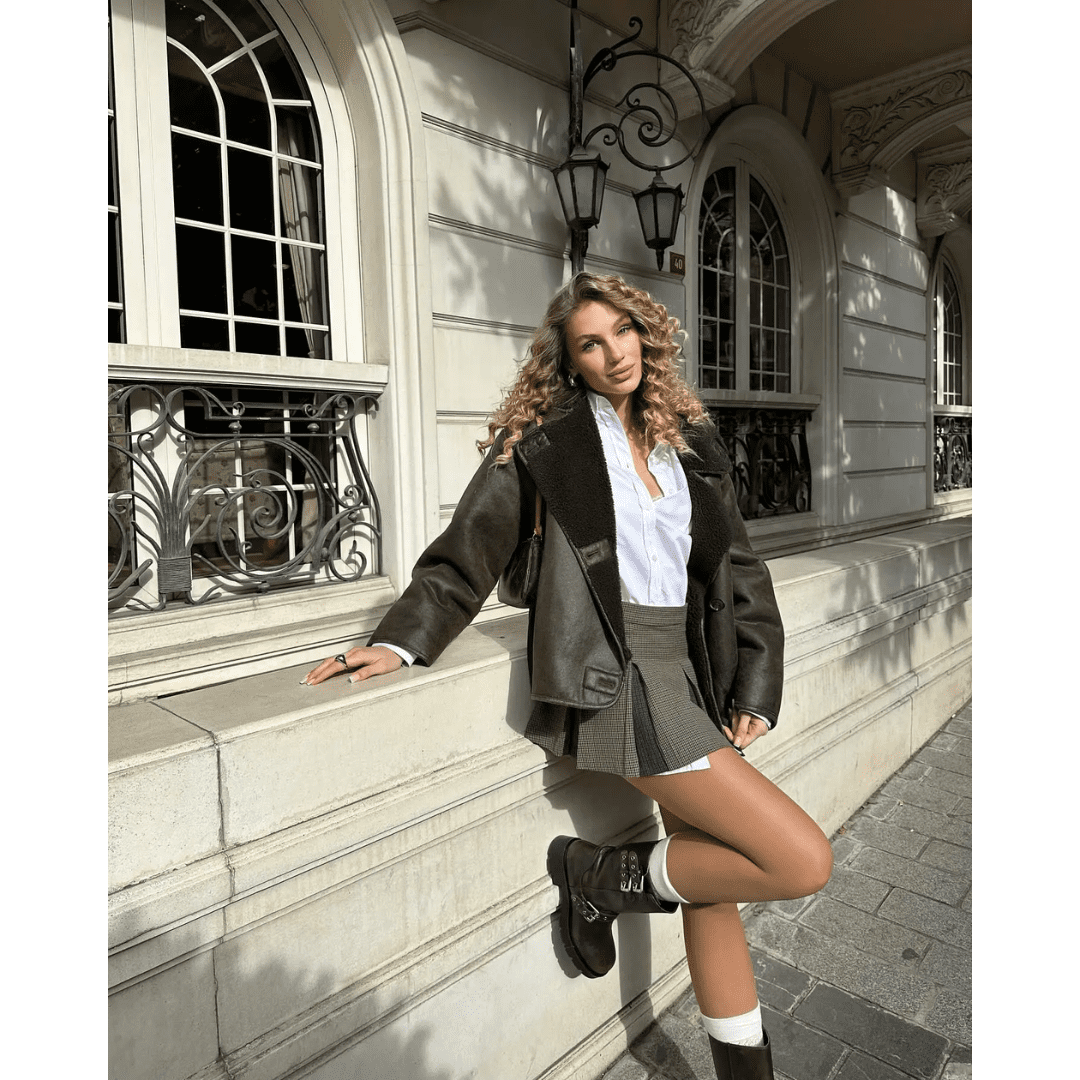 Casaco Feminino Couro Nobuck com Pelúcia Forglows