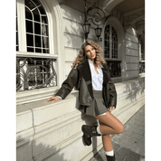 Casaco Feminino Couro Nobuck com Pelúcia Forglows
