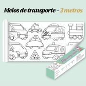 Rolo de 3 Metros de Papel para Colorir Infantil Forglows