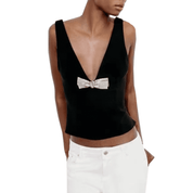 Blusa Feminina com Laço em Strass Cecília Forglows
