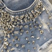 Shorts Feminino Jeans com Pedrarias Forglows