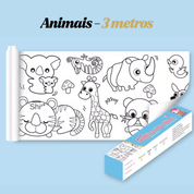 Rolo de 3 Metros de Papel para Colorir Infantil Forglows