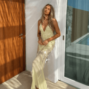 Vestido Feminino Longo com Lantejoulas Forglows