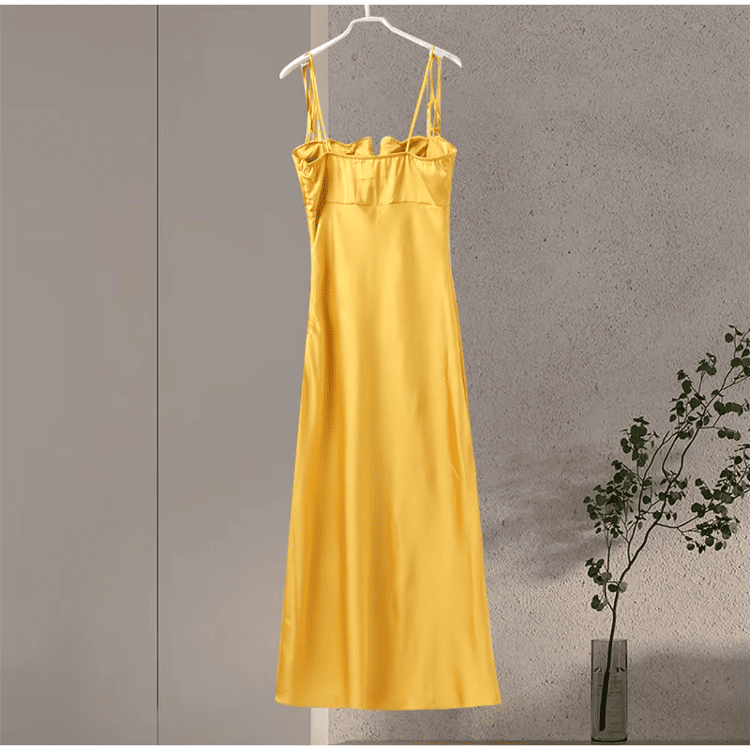 Vestido Feminino Longo Acetinado Forglows