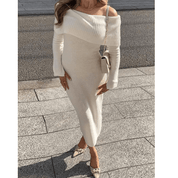 Vestido Feminino Ombro a Ombro Tricot Penélope Forglows
