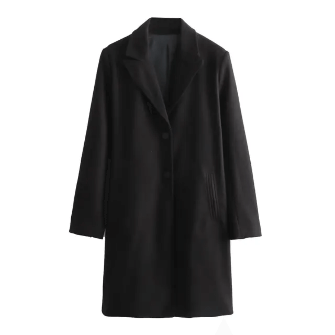 Sobretudo Feminino Lã Batida Breasted Forglows