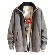 Cardigã Masculino Gola Alta de Lã Forglows