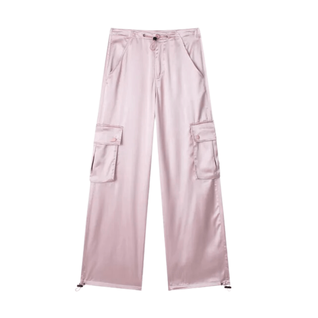 Calça Feminina Cargo Acetinada Forglows
