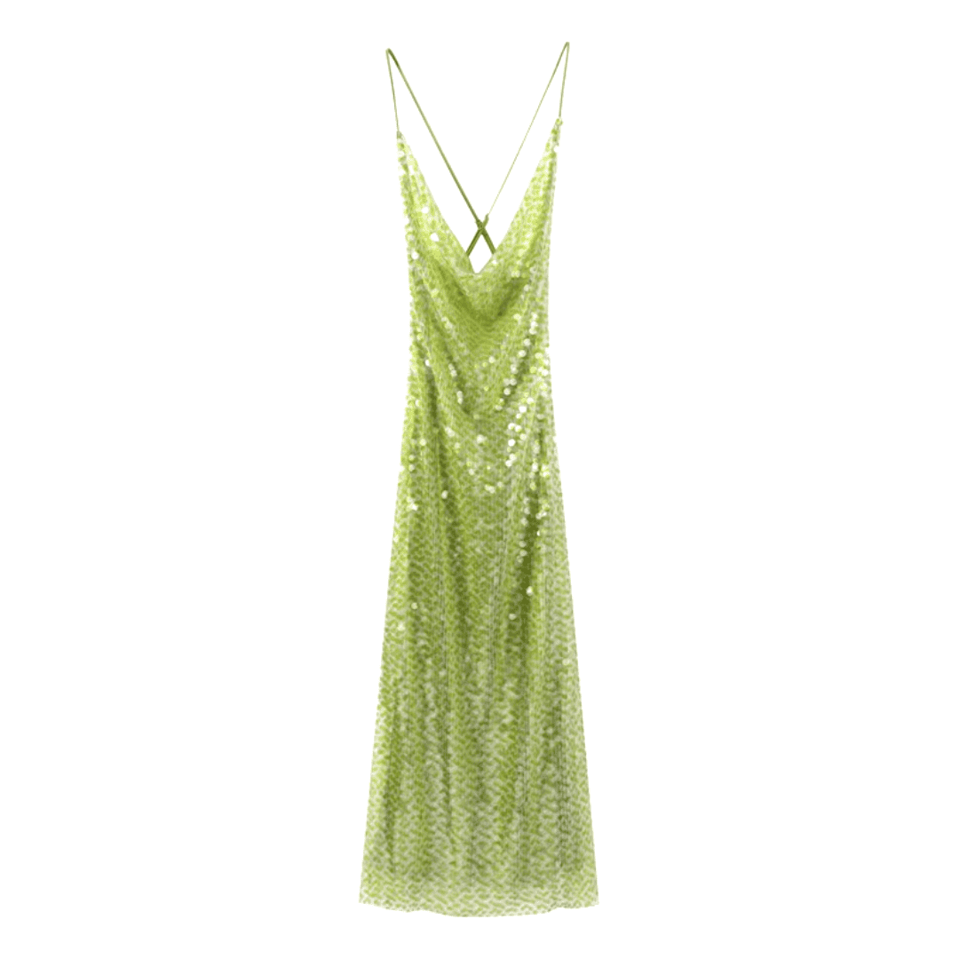 Vestido Feminino Longo com Lantejoulas Forglows