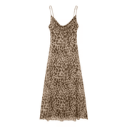Vestido Feminino Longo Animal Print em Tule Forglows