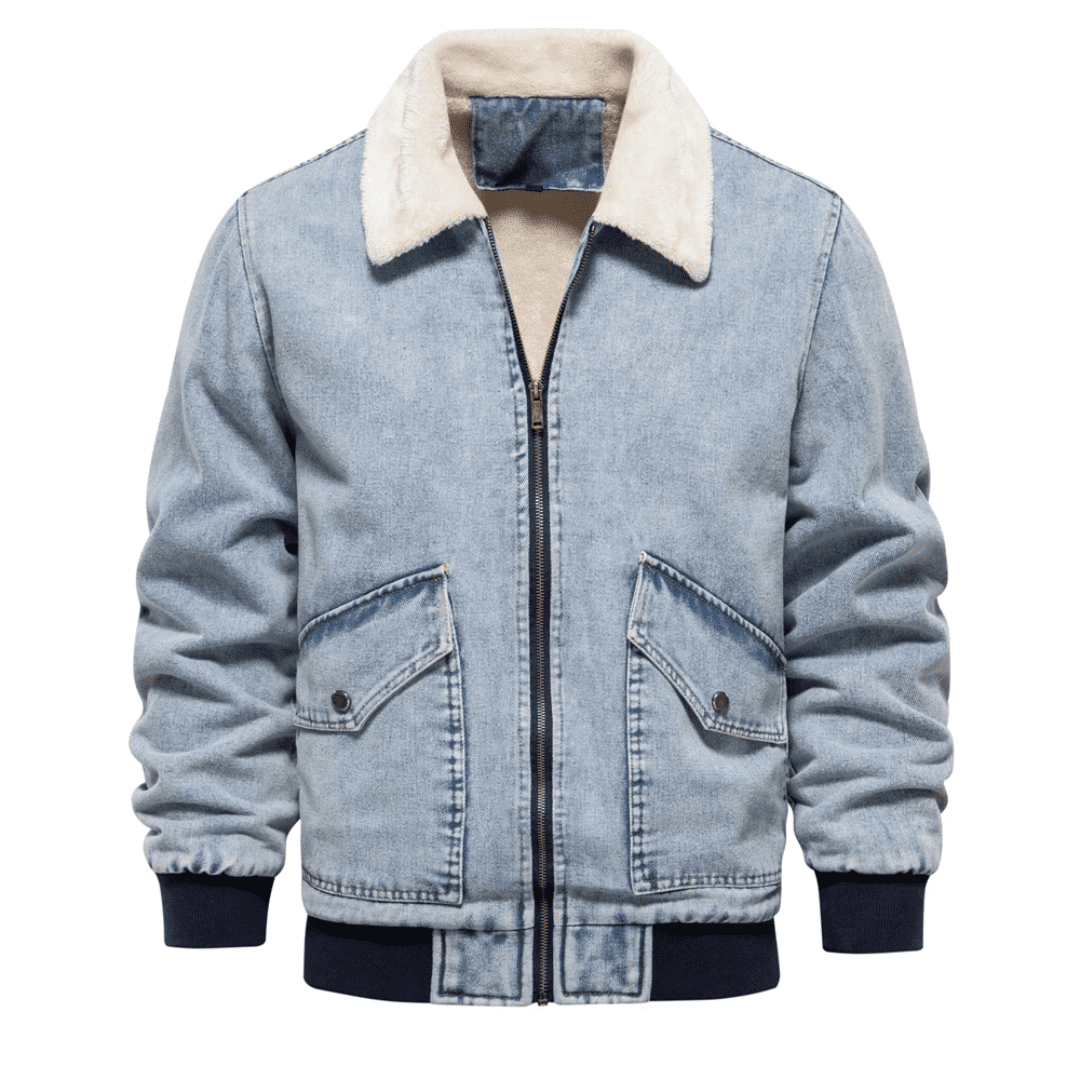Jaqueta Jeans Masculina com Pelúcia Forglows