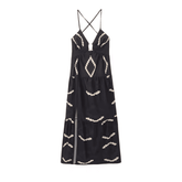 Vestido Feminino Longo com Estampa Geométrica Vicky